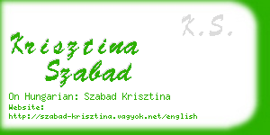 krisztina szabad business card